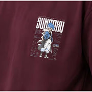 Generic Men's Cotton Blend Printed Oversized Round Neck Half Sleeve T-Shirt (Wine)