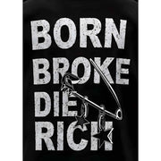 Generic Men's Cotton Blend Printed Oversized Round Neck Half Sleeve T-Shirt (Black)