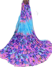 Generic Women's Georgette Floral Printed Saree With Unstitched Blouse 5.5Mtr (Multi)