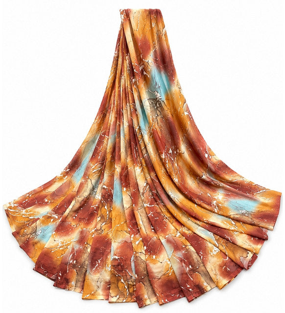 Generic Women's Georgette Printed Saree With Unstitched Blouse 5.5Mtr (Multi)