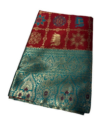 Generic Women's Jacquard Printed Saree With Unstitched Blouse 5.5Mtr (Maroon)
