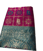 Generic Women's Jacquard Printed Saree With Unstitched Blouse 5.5Mtr (Magenta)