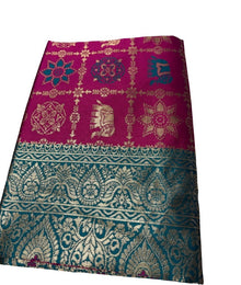 Generic Women's Jacquard Printed Saree With Unstitched Blouse 5.5Mtr (Magenta)