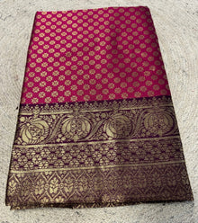 Generic Women's Jacquard Printed Saree With Unstitched Blouse 5.5Mtr (Pink)