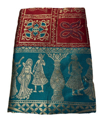 Generic Women's Jacquard Printed Saree With Unstitched Blouse 5.5Mtr (Maroon)