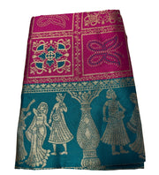 Generic Women's Jacquard Printed Saree With Unstitched Blouse 5.5Mtr (Magenta)