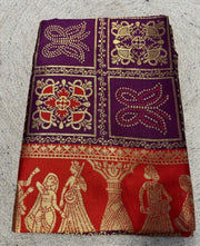 Generic Women's Jacquard Printed Saree With Unstitched Blouse 5.5Mtr (Wine)
