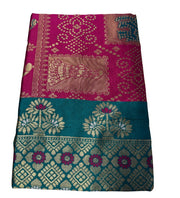 Generic Women's Jacquard Printed Saree With Unstitched Blouse 5.5Mtr (Magenta)
